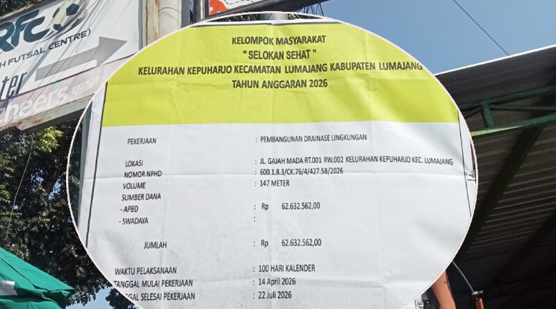 Banyak Proyek Dana Jasmas/BKK di Lumajang Dikerjakan Pihak Ketiga