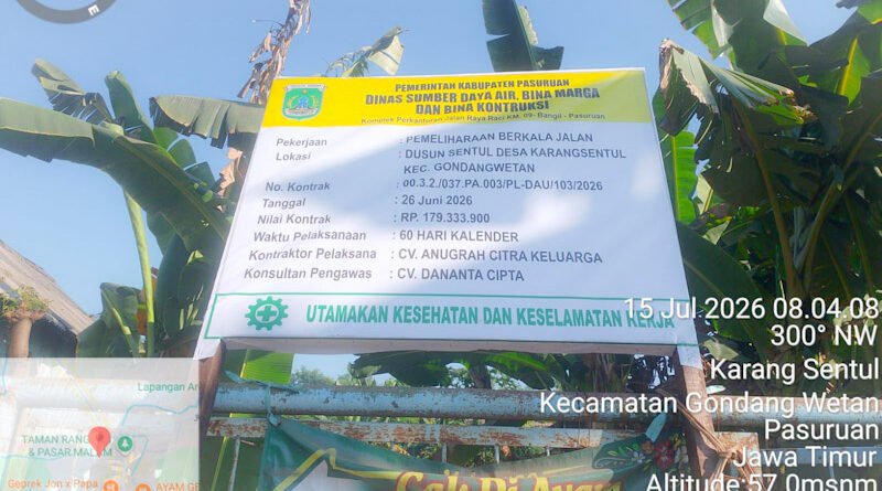 Minim Pengawasan, Pekerjaan Pemeliharaan Jalan Diduga Tak Sesuai RAB