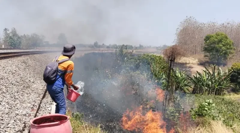 KAI Daop 7 Madiun Perketat Pengawasan Usai Dua Kebakaran Lahan Ganggu Perjalanan KA