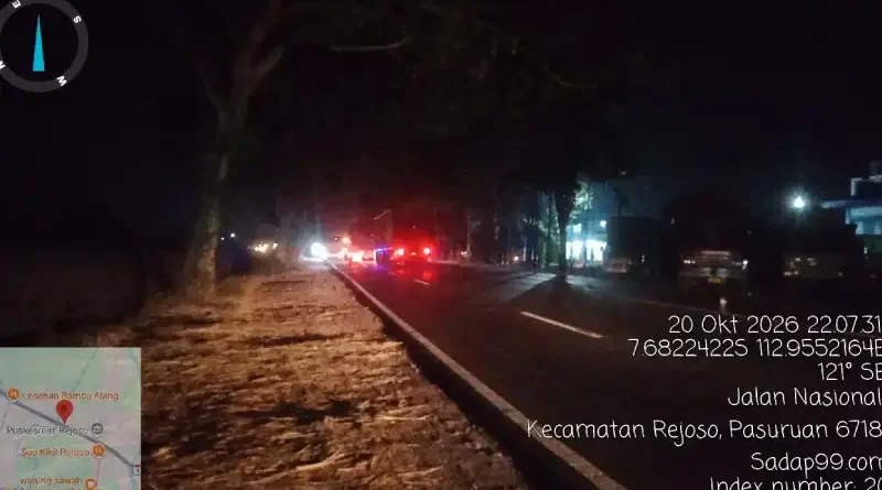 PJU di Depan Timbangan Rejoso Mati, Jalur Surabaya–Banyuwangi Gelap Gulita