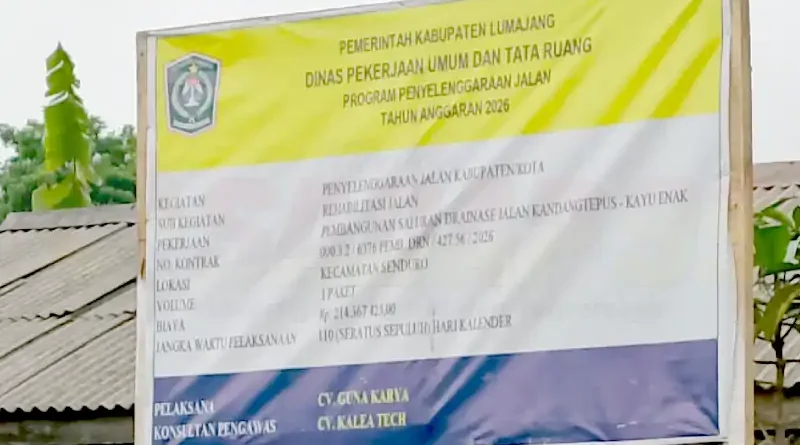 Pemkab Lumajang Dorong Pembangunan Drainase Jalan Kandang Tepus–Kayu Enak