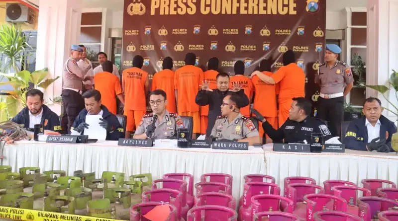 Polres Pasuruan Tetapkan Delapan Tersangka Kasus Penyalahgunaan LPG Subsidi, Ratusan Tabung Disita